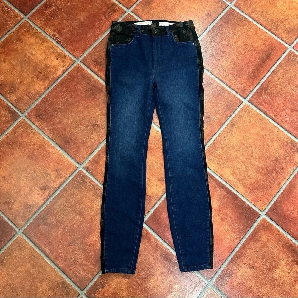 Anthropologie x Pilcro High-Rise Floral Contrast Skinny Jeans